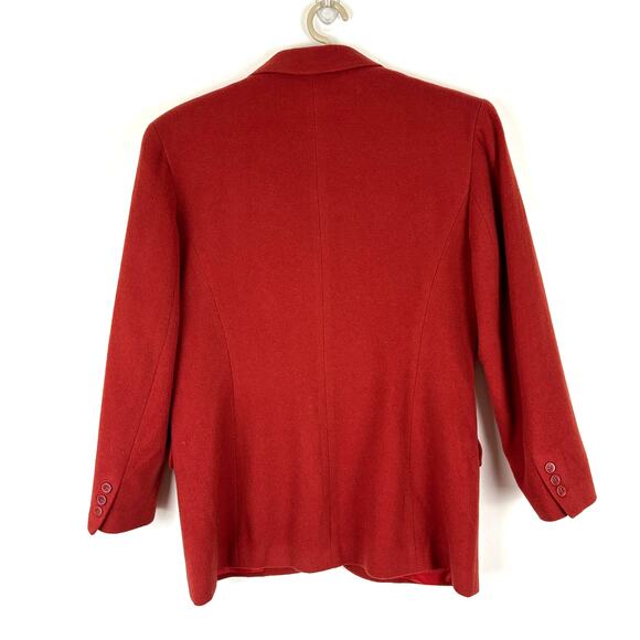 Ann Taylor Vintage 90s Red-Orange 3-Button Blazer Jacket Wool Cashmere Nylon - Picture 6 of 9